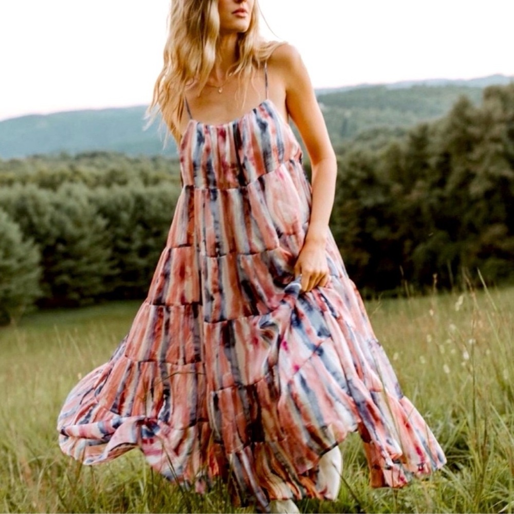 Storia Free People Tiered Midi Length Fairy Dress Medium | Gender Reveal